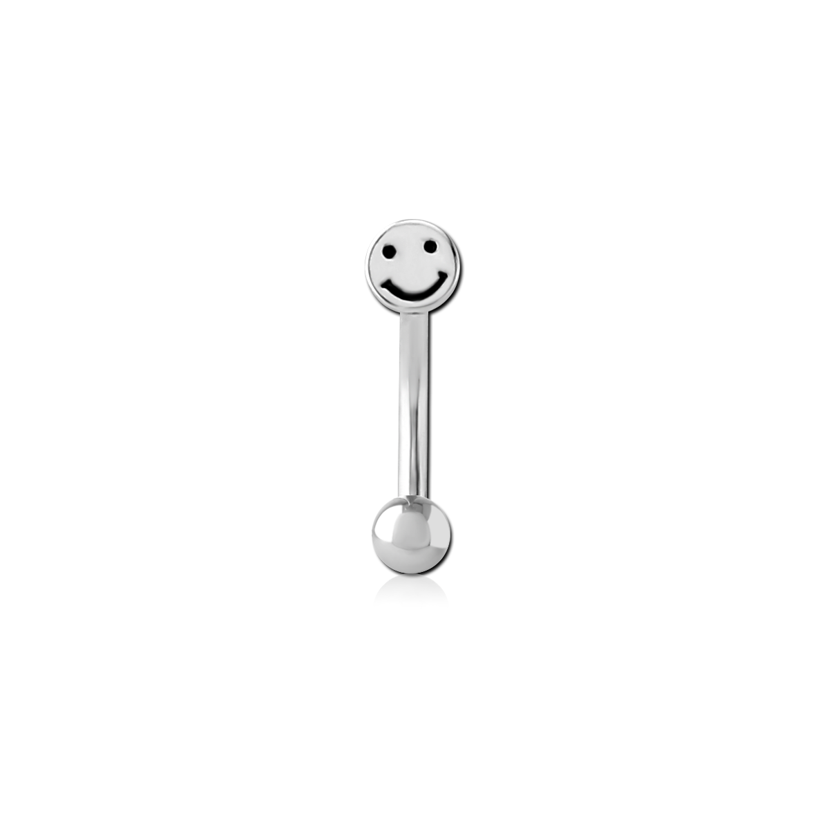 SURGICAL STEEL FANCY CURVED MICRO BARBELL SMILEY MBNSC45