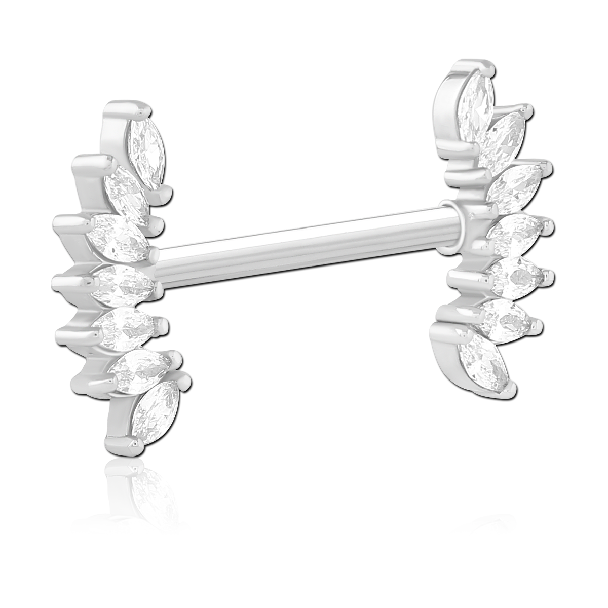 SURGICAL STEEL NIPPLE PIERCING INTERNAL THREADED BAR