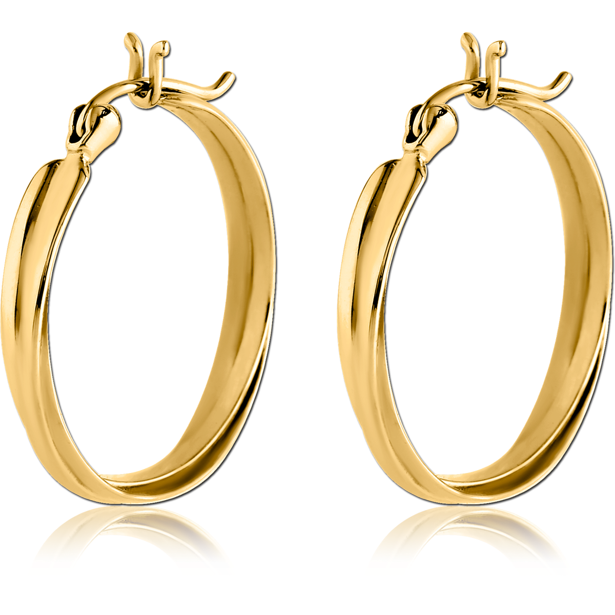 GOLD PVD COATED SURGICAL STEEL HOOP EARRINGS GPSCEH013