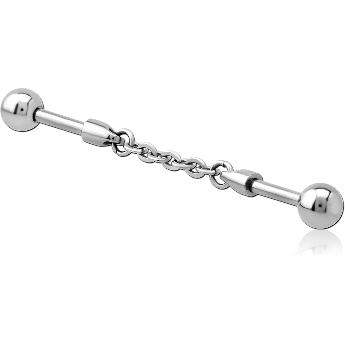 SURGICAL STEEL INDUSTRIAL BARBELL CHARM CHAIN IDBLSC190