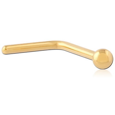 GOLD PVD COATED SURGICAL STEEL 90 DEGREE BALL NOSE STUD