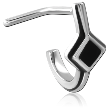 SURGICAL STEEL 90 DEGREE JEWELED WRAP AROUND NOSE STUD