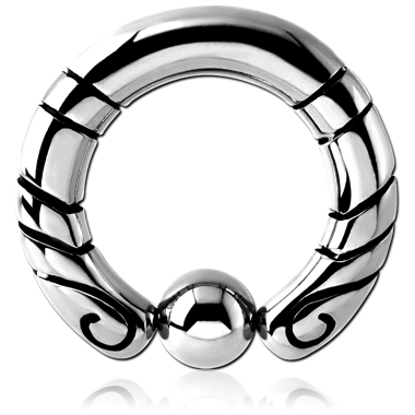 SURGICAL STEEL DESIGN BALL CLOSURE RING