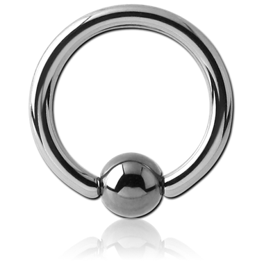 STERILE TITANIUM BALL CLOSURE RING WITH HEMATITE BALL