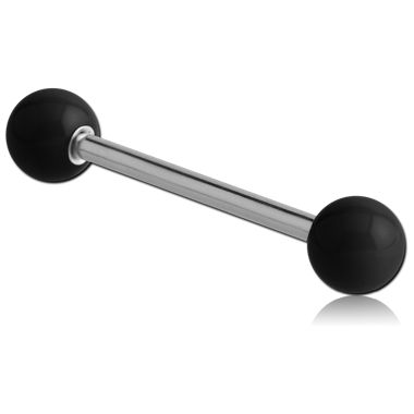 SURGICAL STEEL BARBELL WITH ENAMEL COATED STEEL BALL