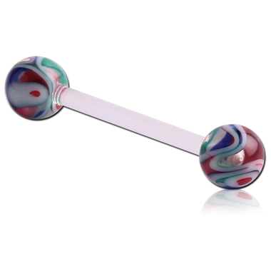 UV ACRYLIC FLEXIBLE BARBELL WITH JAW BREAKERS BALL