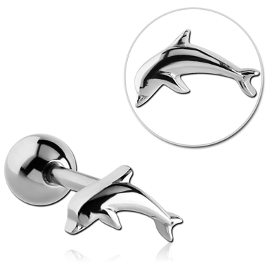SURGICAL STEEL BARBELL - DOLPHIN