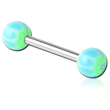 SURGICAL STEEL BARBELL WITH UV WEB BALL