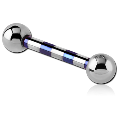 ANODISED TITANIUM TWO TONE BARBELL WITH BALLS