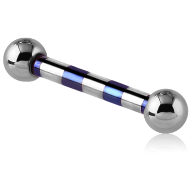 ANODISED TITANIUM TWO TONE MICRO BARBELL WITH BALLS