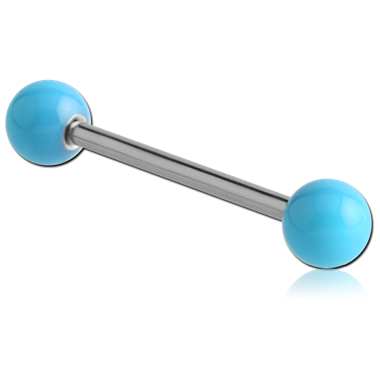 STERILE SURGICAL STEEL BARBELL WITH ENAMEL COATED STEEL BALL