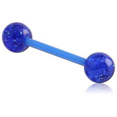 STERILE UV ACRYLIC FLEXIBLE BARBELL WITH GLITTERING BALL