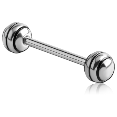 STERILE SURGICAL STEEL BARBELL WITH STRIPED BALL