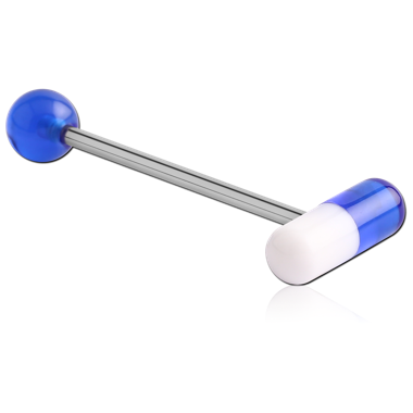 STERILE SURGICAL STEEL BARBELL WITH UV ACRYLIC CAPSULE