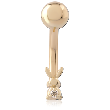 14K JEWELED NAVEL BANANA