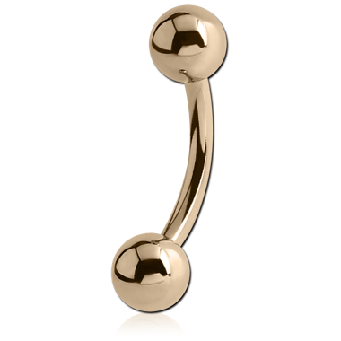 14K GOLD CURVED BARBELL