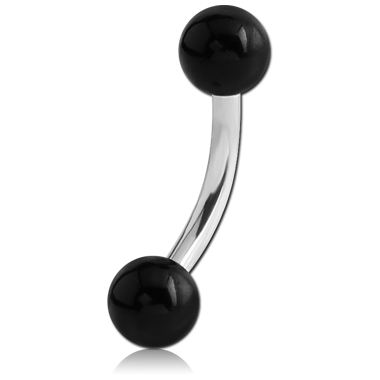 SURGICAL STEEL CURVED BARBELL WITH UV ACRYLIC BALL