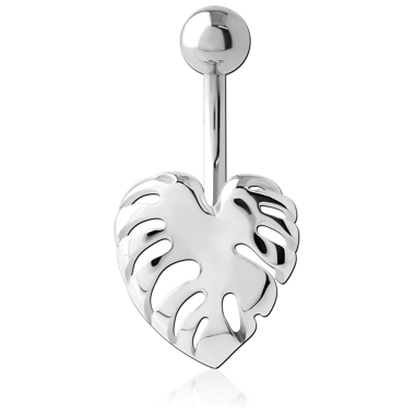 RHODIUM PLATED BRASS NAVEL BANANA