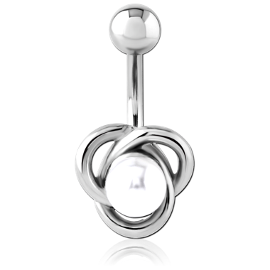 316L SURGICAL STEEL NAVEL BANANA SYNTHETIC PEARL
