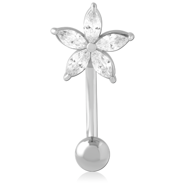 SURGICAL STEEL JEWELED NAVEL BANANA