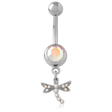 SURGICAL STEEL JEWELED NAVEL BANANA