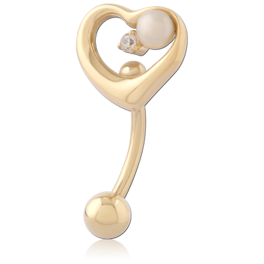 316L GOLD PVD 18K COATED SURGICAL STEEL NAVEL BANANA