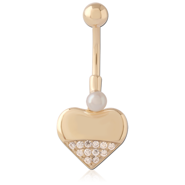 316L GOLD PVD 18K COATED SURGICAL STEEL NAVEL BANANA