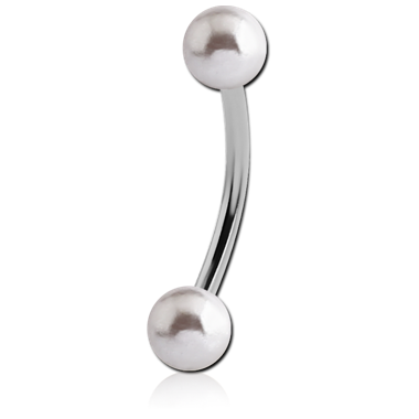 SURGICAL STEEL CURVED MICRO BARBELL WITH SYNTHETIC PEARLS