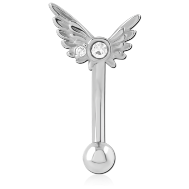 SURGICAL STEEL JEWELED FANCY CURVED MICRO BARBELL