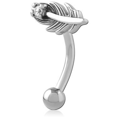 SURGICAL STEEL JEWELED FANCY CURVED MICRO BARBELL