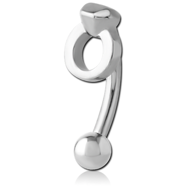 316L SURGICAL STEEL CURVED MICRO BARBELL - DIAMOND RING