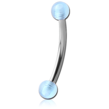 SURGICAL STEEL CURVED MICRO BARBELL WITH UV ACRYLIC BALLS