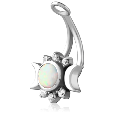 316L SURGICAL STEEL NAVEL JEWELED HANGERS FOR BANANA