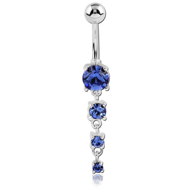 STERLING SILVER 925 JEWELED NAVEL BANANA