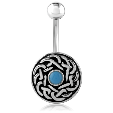STERLING SILVER 925 JEWELED NAVEL BANANA
