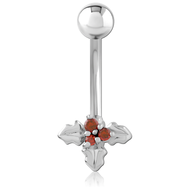 STERLING SILVER 925 JEWELED NAVEL BANANA