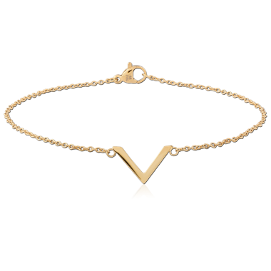 GOLD PVD 18K COATED SURGICAL STEEL BRACELET - V