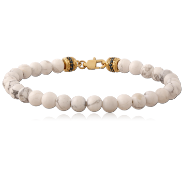 GOLD PVD 18K COATED SURGICAL STEEL JEWELED BRACELET