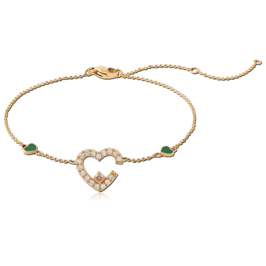 316L GOLD PVD 18K COATED SURGICAL STEEL JEWELED BRACELET