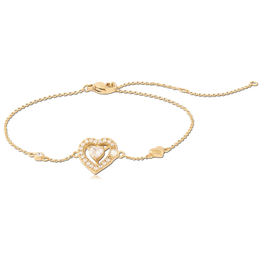 GOLD PVD 18K COATED SURGICAL STEEL JEWELED BRACELET