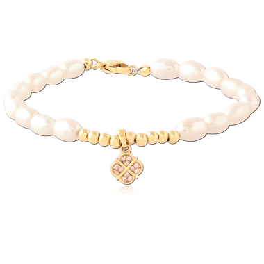 316L GOLD PVD 18K COATED SURGICAL STEEL JEWELED BRACELET