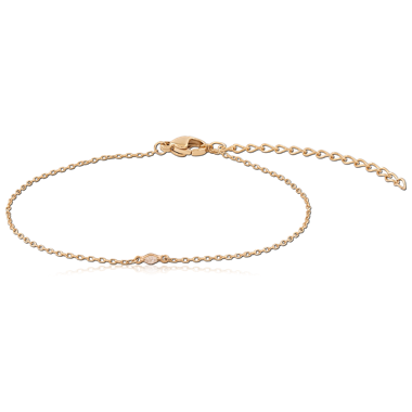 316L GOLD PVD 18K COATED SURGICAL STEEL BRACELET MARQUISE CLEAR GEM STATIONS