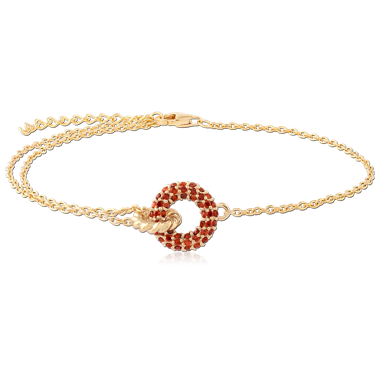 STERLING SILVER 925 GOLD PLATED 18K JEWELED BRACELET