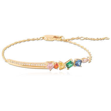 STERLING SILVER 925 GOLD PLATED 18K JEWELED BRACELET