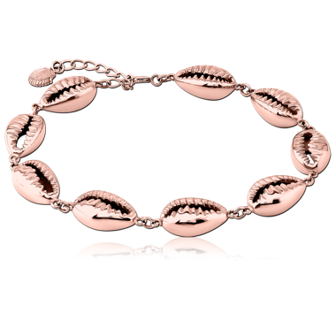 316L ROSE GOLD PVD COATED SURGICAL STEEL BRACELET - SHELL