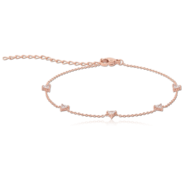 ROSE GOLD COATED SURGICAL STEEL JEWELED BRACELET
