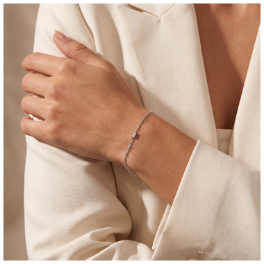 316L SURGICAL STEEL BRACELET SINGLE TEARDROP GEM