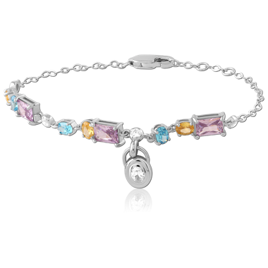 STERLING SILVER 925 JEWELED BRACELET