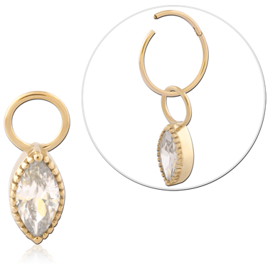14K GOLD JEWELED CHARM