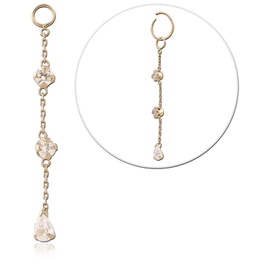 14K YELLOW GOLD JEWELED CHARM